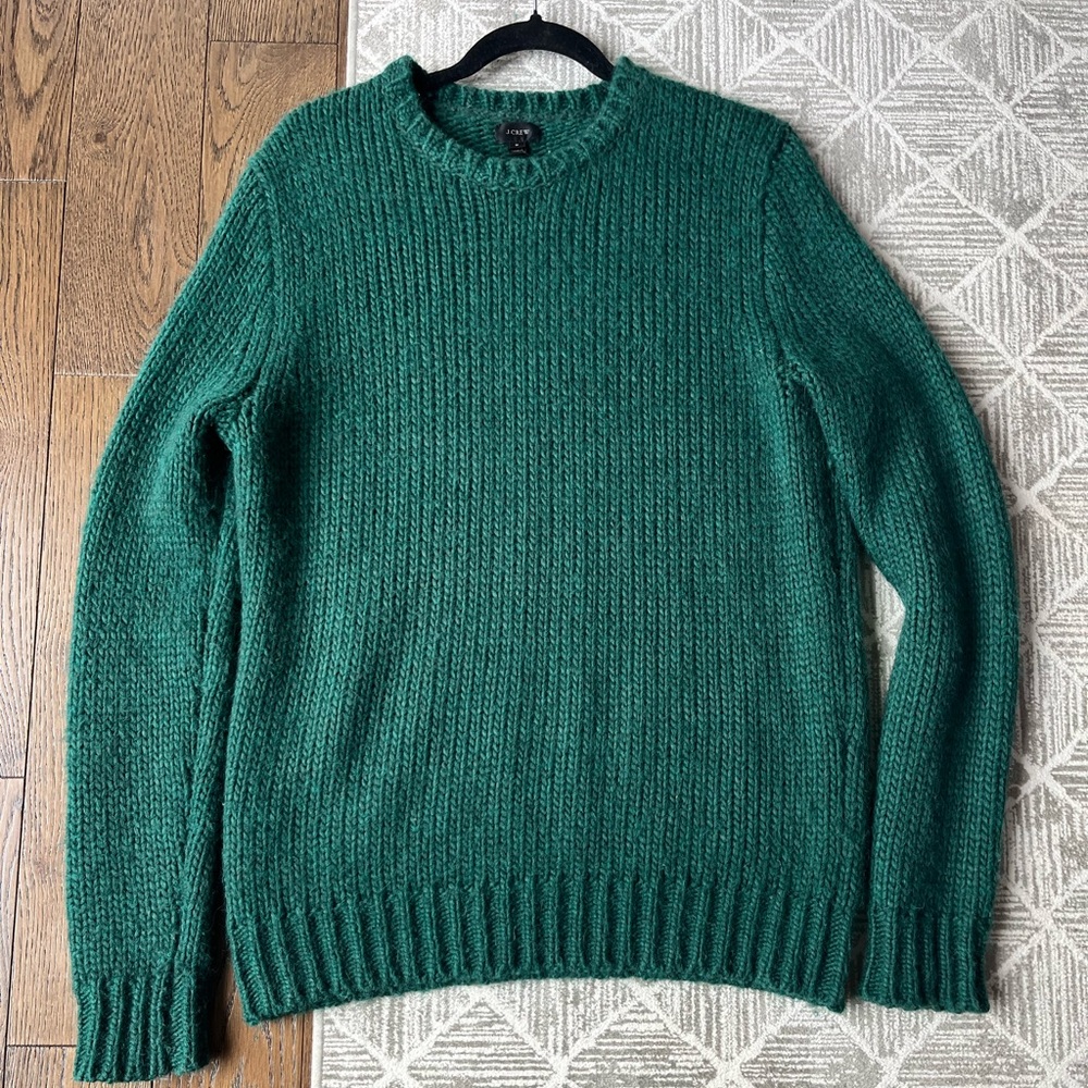 J. Crew Brushed wool blend green sweater